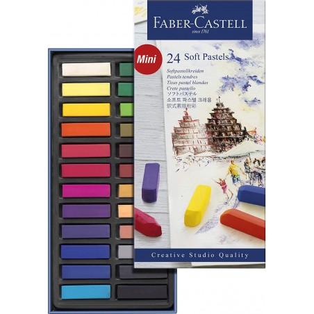 ▷ CAJA 24 UDS MINI SOFT PASTEL MULTICOLOR FABER COLORES SURTIDOS | Taine - Imagen 1