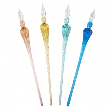 ▷ PLUMA CRISTAL RED 18.5CM. AZUL TURQUESA | Taine - Imagen 1