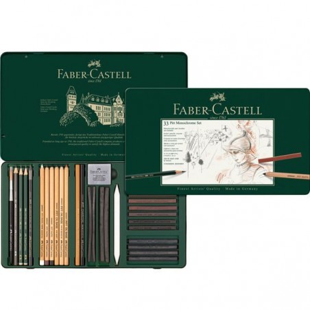 ▷ ESTUCHE PITT MONOCHROME 36PZ FABER CASTELL | Taine - Imagen 1