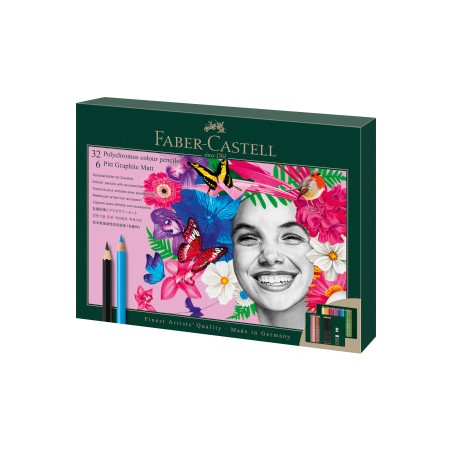 ▷ CAJA FABER CASTELL 32 POLYCHROMOS + 6 PITT ED LIMITADA | Taine - Imagen 1