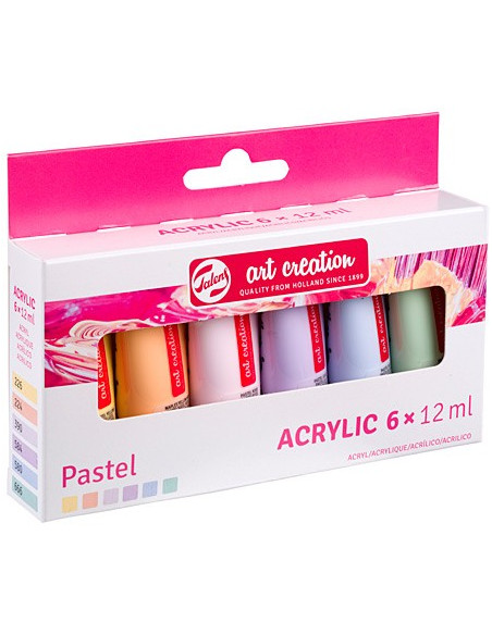 ▷ SET 6 TUBOS ACRILICOS 12ML PASTEL ARTCREATION | Taine - Imagen 1