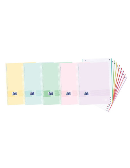 ▷ CUADERNO OXFORD ESPIRAL MICROPERFORADO A4+ 5X5 160 HOJAS TP PASTEL LIVEyGO | Taine - Imagen 1
