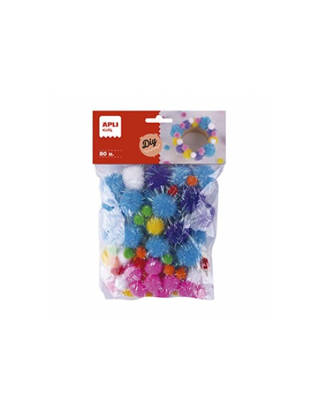 ▷ POMPONES GLITTER PASTEL 80UND | Taine - Imagen 1