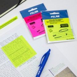 ▷ BLOC NOTAS 50U ADHESIVAS TRANSP ROSA 76X76 | Taine - Imagen 1