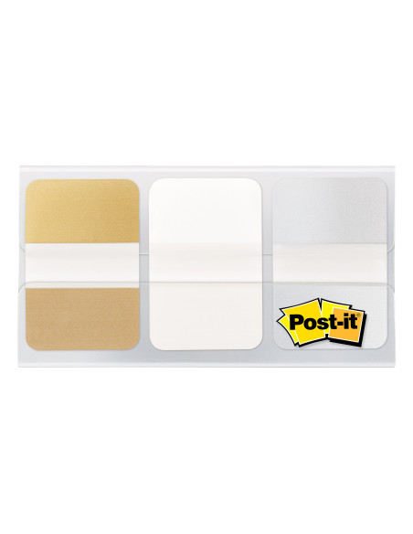 ▷ BANDERITAS POST-IT® INDEX RIGIDAS PLANAS METALICAS BLISTER 3X12. (7100227448) | Taine - Imagen 1