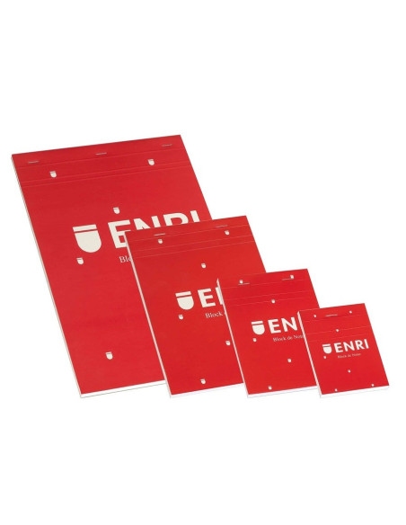 ▷ BLOC ENRI NOTAS APDO A4 80HJ 70GR LISO C/TAPA ROJA | Taine - Imagen 1