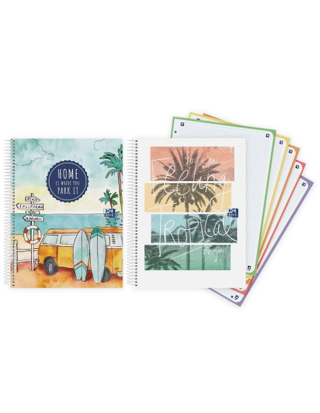 ▷ CUADERNO OXFORD A4 120HJ 90G 5X5 VAN LIFE 2022 | Taine - Imagen 1