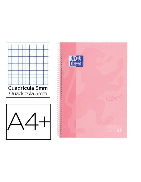 ▷ CUADERNO OXFOD ROSA PALO A4+ 80HJ 90GRS 5X5 TE | Taine - Imagen 1