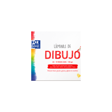 ▷ BLOC DIBUJO OXFORD EN SOBRE 10 HOJAS A4 130G LISO | Taine - Imagen 1