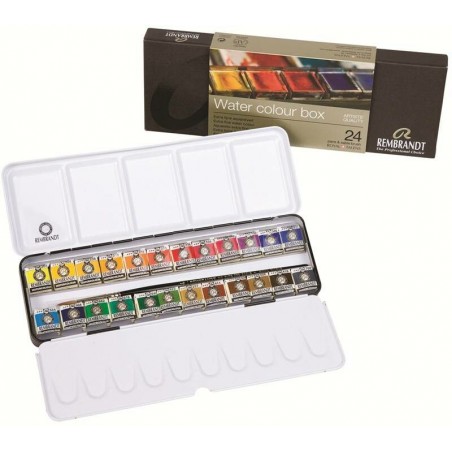 ▷ CAJA METALICA 24 PASTILLAS ACUARELA REMBRANT | Taine - Imagen 1