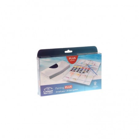 ▷ CAJA ACUARELA COTMAN PINTOR 24UDS CUENCOS SEMI GODETS | Taine - Imagen 1