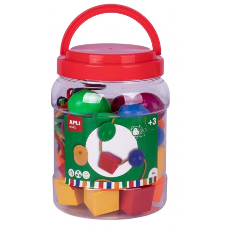 ▷ ENSARTAR FORMAS BOTE 40 UDS MEDIDAS 30-40 MM Y 4 CUERDAS 90 CM APLI | Taine - Imagen 1