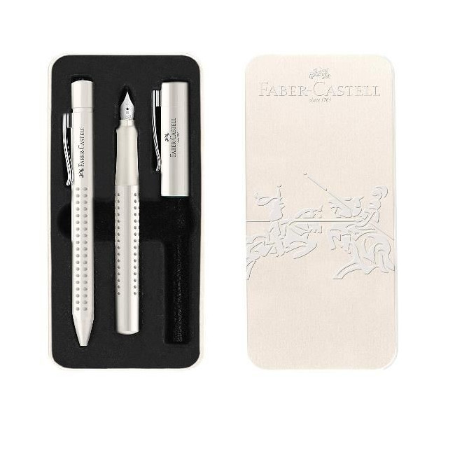 ▷ ESTUCHE DE REGALO GRIP (BOLIGRAFO + ESTILOGRAFICA) BLANCO FABER-CASTELL | Taine - Imagen 1