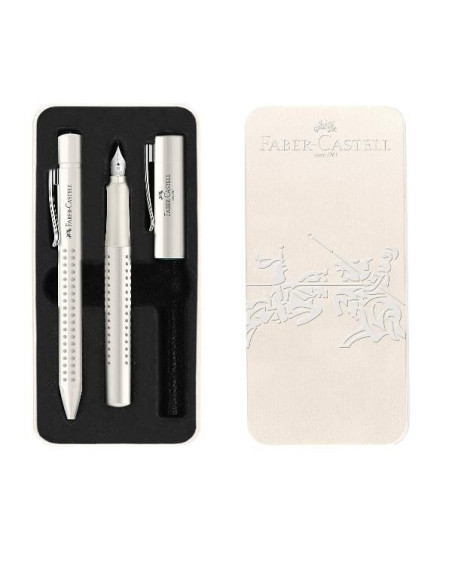 ▷ ESTUCHE DE REGALO GRIP (BOLIGRAFO + ESTILOGRAFICA) BLANCO FABER-CASTELL | Taine - Imagen 1