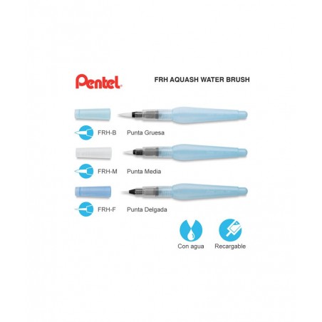 ▷ PINCEL PENTEL PLANO ACUARELABLE CON DEPOSITO DE AGUA | Taine - Imagen 1