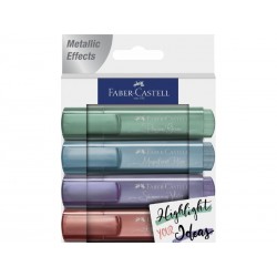 ▷ PACK 4 ROTULADORES TEXTLINER METÁLICO 46 FABER CASTELL | Taine - Imagen 1