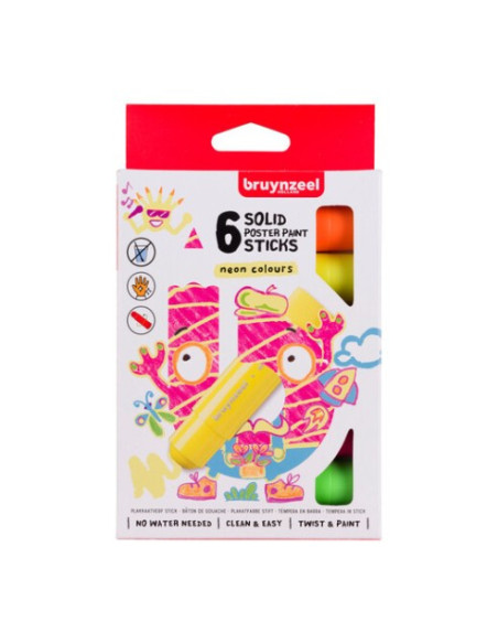 ▷ PACK 6 TEMPERA BARRA NEON BRUYNZEEL | Taine - Imagen 1