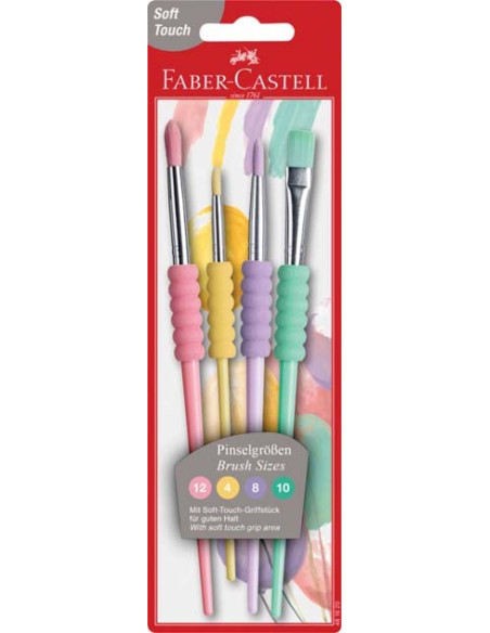 ▷ PACK 4 PINCELES FABER PASTEL DISTINTOS TAMAÑO | Taine - Imagen 1