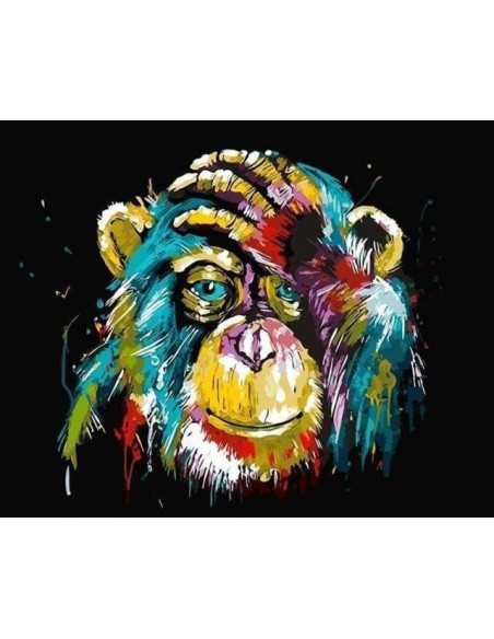 ▷ PINTAR POR NÚMEROS PN046T 40X50CM FIGURA "MANDRIL POP" | Taine - Imagen 1
