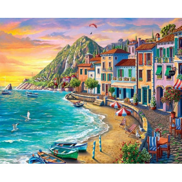 ▷ PINTAR POR NÚMEROS FA10034Y 40X50CM FIGURA "VACACIONES EN LA PLAYA" | Taine - Imagen 1