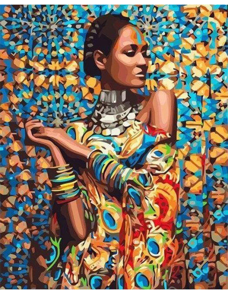 ▷ PINTAR POR NÚMEROS PN1318Y 40X50CM FIGURA "MUJER CON TRAJE REGIONAL" | Taine - Imagen 1