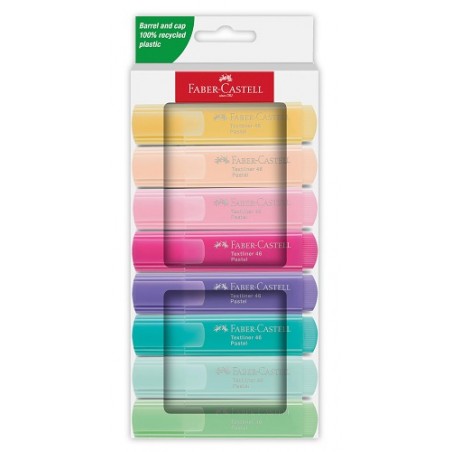 ▷ PACK 8 ROTULADORES TEXTLINER SURTIDOS 46 PASTEL FABER CASTELL | Taine - Imagen 1