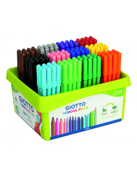 ▷ ROTULADORES GIOTTO 144 UDS COLORES TURBO COLOR SCHOOLPACK | Taine - Imagen 1
