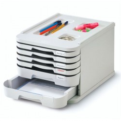 ▷ MODULO FAIBO 6 CAJONES GRIS 28,5×37,5×23 cm. APILABLE | Taine - Imagen 1