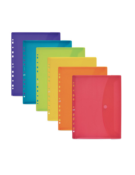 ▷ SOBRE OXFORD MULTITALADRO A4 Plástico Flexible Cierre velcro colores | Taine - Imagen 1
