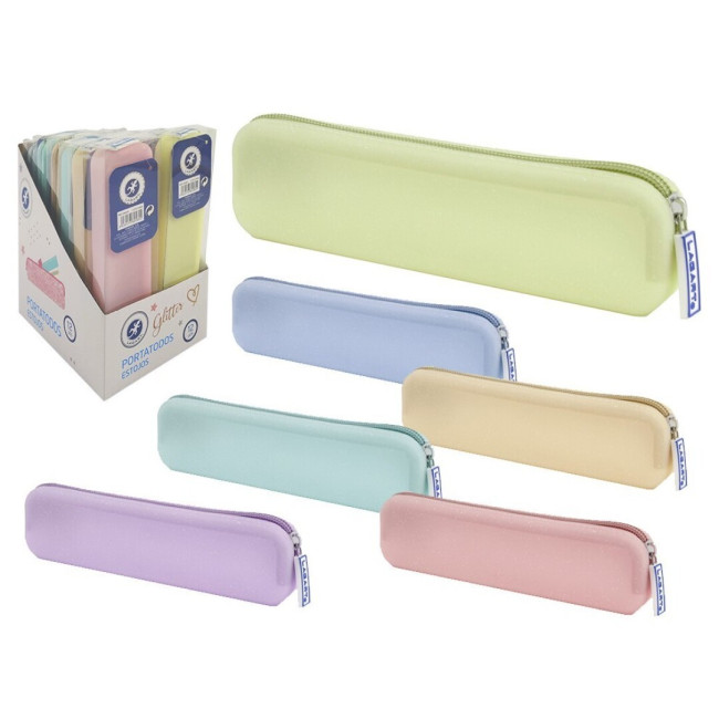 ▷ PORTATODO CUADRADO SILICON GLITTER 1 CREMALLERA | Taine - Imagen 1