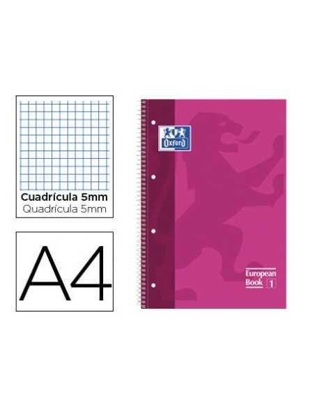 ▷ CUADERNO OXFORD MICROPERFORADO A4 80H. 90G C.5MM T/D | Taine - Imagen 1