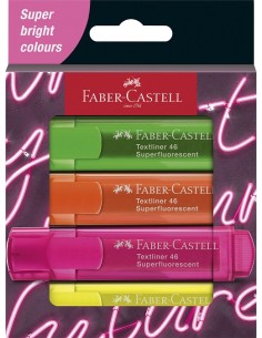 Imagen 1 - ▷ PACK 4 ROTULADORES TEXTLINER SUPERFLUOR 46 FABER CASTELL | Taine ▷ PACK 4 ROTULADORES TEXTLINER SUPERFLUOR 46 FABER CASTELL | Taine - Imagen 1