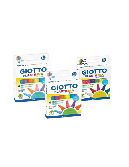▷ SET 6 PLASTILINA GIOTTO 90GR GLITTER | Taine - Imagen 1