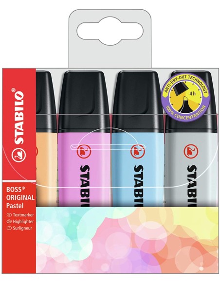 ▷ ROTULADOR STABILO BOSS FLUORESCENTE SURTIDO 4 UDS | Taine - Imagen 1