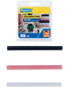 ▷ BARRAS RAPID 36UND COLA D7 UNIVERSAL DE PURPURINA,SURTIDOS (BLANCO, FUCSIA, NEGR | Taine - Imagen 1