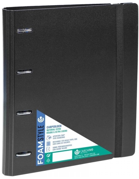 ▷ CARPEBLOCK CARCHIVO PP FOAM STLYE 4/35 100H 4SEP SOBRE NEGRO | Taine - Imagen 1