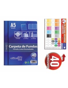 ▷ CARPETA OFFICE BOX 40 FUNDAS PERSONALIZABLE A5 NEGRO | Taine - Imagen 1