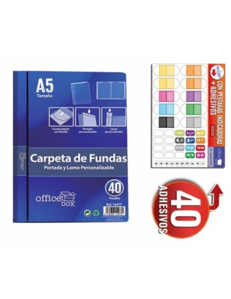 ▷ CARPETA FRAGA 40 FUNDAS A5 NEGRA PERSONALIZABLE | Taine - Imagen 1