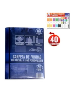 ▷ CARPETA OFFICE BOX 20 FUNDAS PERSONALIZABLES A5 NEGRA | Taine - Imagen 1