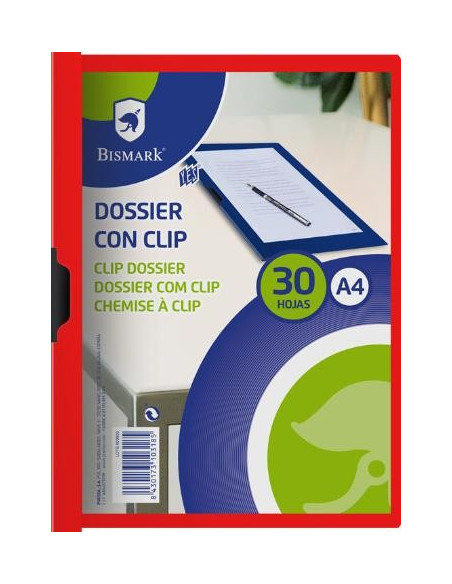 ▷ DOSSIER POESSA ROJO C/CLIP PP A4 310X225 | Taine - Imagen 1
