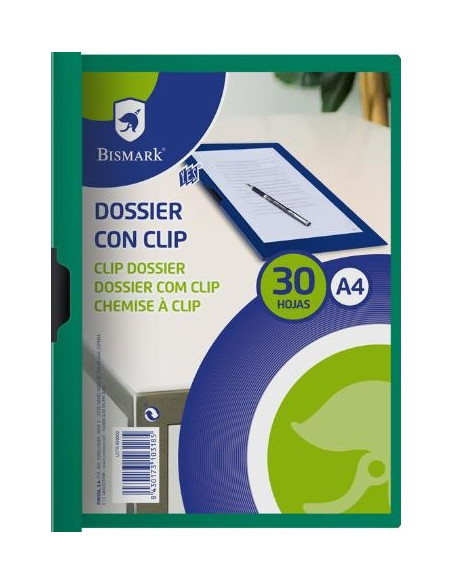 ▷ DOSSIER POESSA VERDE C/CLIP PP A4 310X225 | Taine - Imagen 1