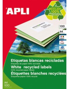▷ ETIQUETAS APLI A4 RECICLADAS | Taine - Imagen 2