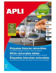 ▷ ETIQUETAS APLI A4 REMOVIBLES | Taine - Imagen 2