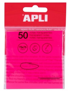 Imagen 1 - ▷ NOTAS APLI ADHESIVAS TRANSPARENTES ROSA 50H 75X75MM | Taine ▷ NOTAS APLI ADHESIVAS TRANSPARENTES ROSA 50H 75X75MM | Taine - Imagen 1