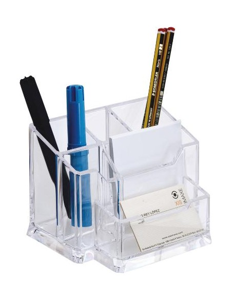 ▷ ORGANIZADOR ARCHIVO 2000 SOBREMESA 828 CUADRADO 6 COMP. TRANSPARENTE | Taine - Imagen 1