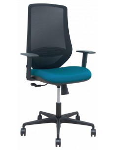 ▷ SILLA PIQUERAS MARDOS RESPALDO MALLA NEGRA ASIENTO VER DE PETRÓLEO | Taine - Imagen 1