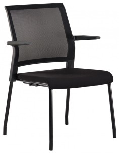 Imagen 1 - ▷ SILLA ROCADA CONFIDENTE ASIENTO TAPIZADO NEGRO / RESPALDO MALLA NEGRA | Taine ▷ SILLA ROCADA CONFIDENTE ASIENTO TAPIZADO NEGRO / RESPALDO MALLA NEGRA | Taine - Imagen 1