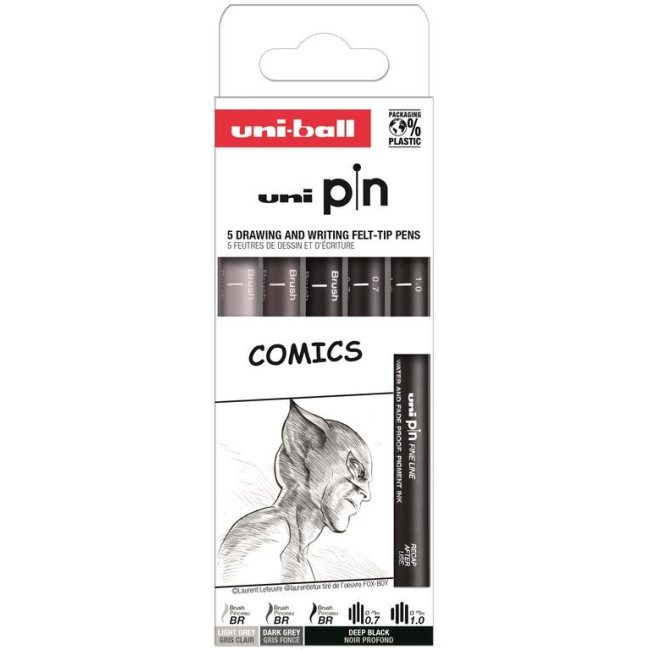 ▷ SET UNIPIN 5 ROTULADORES CALIBRADOS COMICS | Taine - Imagen 1