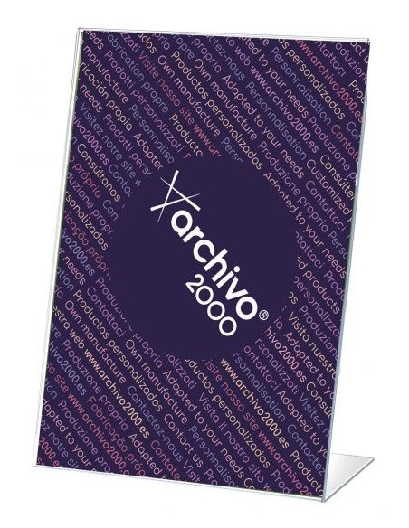 ▷ PORTACARTEL ARCHIVO 2000 SOBREMESA EN L DIN A4 VERTICAL | Taine - Imagen 1