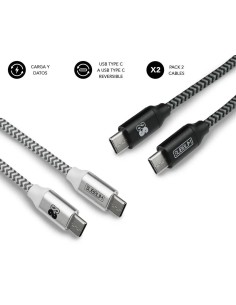 Imagen 1 - ▷ CABLES SUBBLIM PACK 2 USB TIPO C 3.0A NEGRO/PLATAR | Taine ▷ CABLES SUBBLIM PACK 2 USB TIPO C 3.0A NEGRO/PLATAR | Taine - Imagen 1